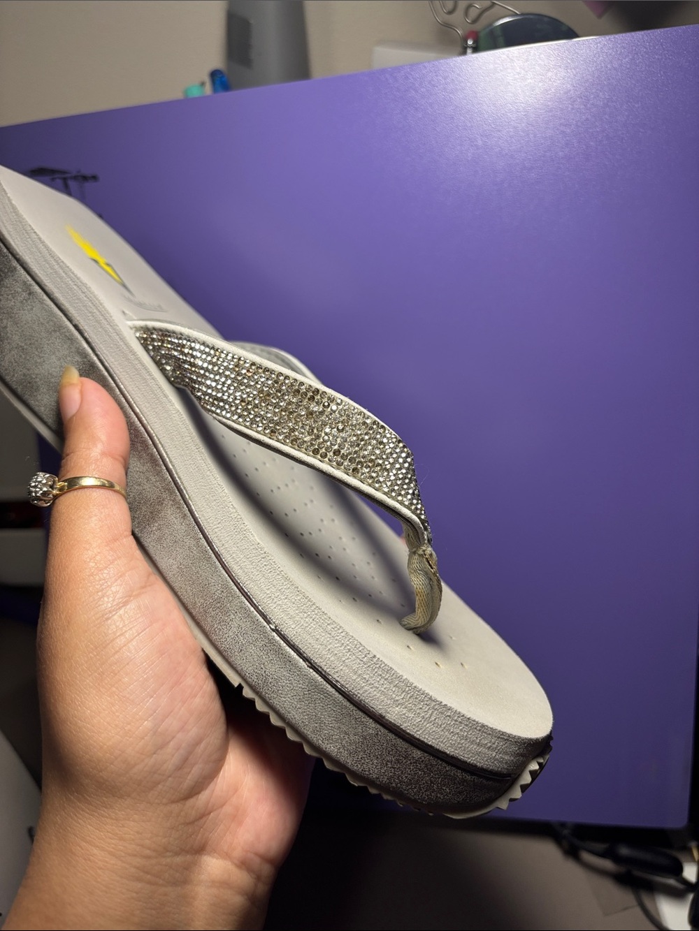 Volatile Rhinestone Sparkle Glitter Flip Flop
Platform Size 9 - Picture 17 of 17
